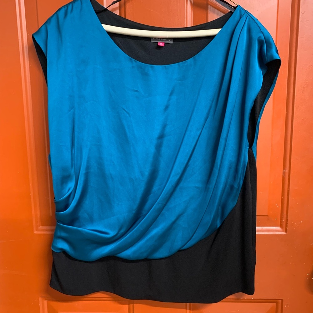 Elegant Blue and Black Women's Top